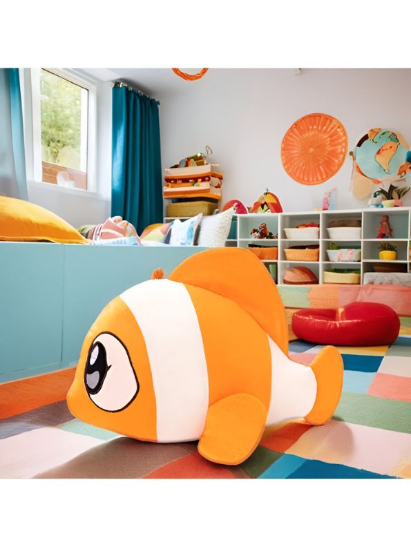 AquaCuddle Plush – 7 Inch Soft Marine Animal Pillow | Cute Clownfish Plush Toy for kids - MS13563