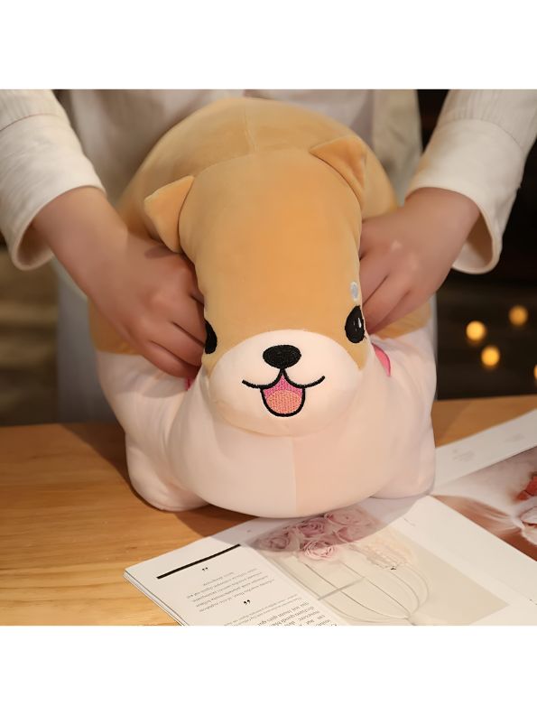 BROWN - ChubBark Buddy 45 CM – Kawaii Chubby Dog Plush | Large Stuffed Animal Puppy Toy | Soft Fat Dog Cushion for Kids & Girls - MS8486