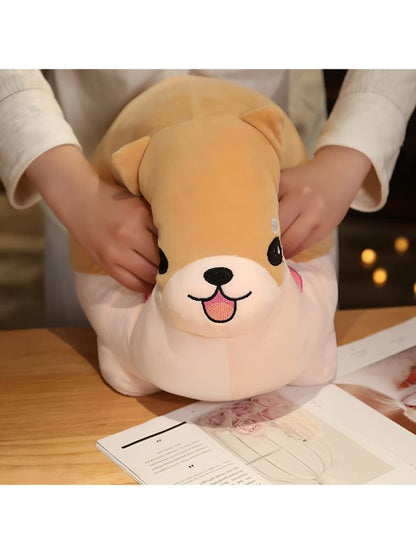 BROWN - ChubBark Buddy 45 CM – Kawaii Chubby Dog Plush | Large Stuffed Animal Puppy Toy | Soft Fat Dog Cushion for Kids & Girls - MS8486