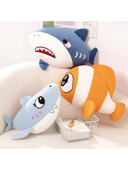 AquaCuddle Plush – 7 Inch Soft Marine Animal Pillow | Cute Clownfish Plush Toy for kids - MS13563