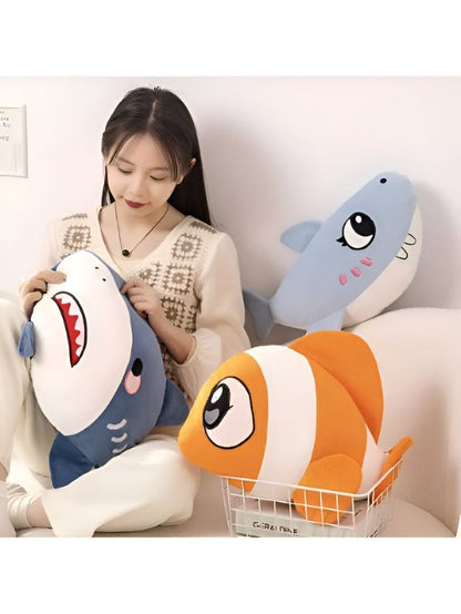 AquaCuddle Plush – 7 Inch Soft Marine Animal Pillow | Cute Clownfish Plush Toy for kids - MS13563