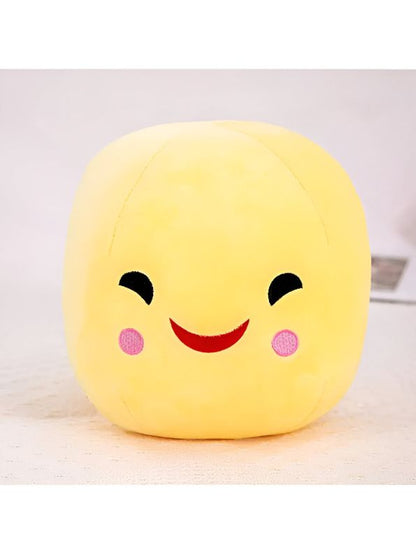 YELLOW - Smiley Pea Pod Plush Toy – 25cm Detachable Bean Set | Cute Stuffed Vegetable Toy for Kids - MS14493