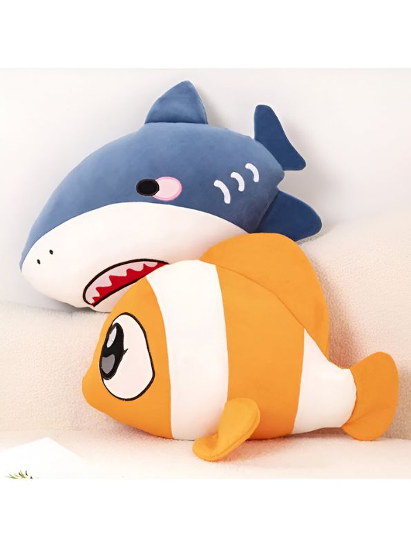AquaCuddle Plush – 7 Inch Soft Marine Animal Pillow | Cute Clownfish Plush Toy for kids - MS13563