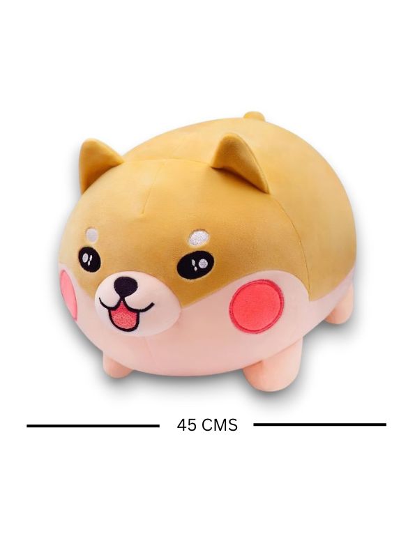 BROWN - ChubBark Buddy 45 CM – Kawaii Chubby Dog Plush | Large Stuffed Animal Puppy Toy | Soft Fat Dog Cushion for Kids & Girls - MS8486