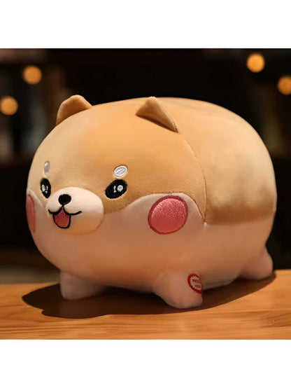 BROWN - ChubBark Buddy 45 CM – Kawaii Chubby Dog Plush | Large Stuffed Animal Puppy Toy | Soft Fat Dog Cushion for Kids & Girls - MS8486