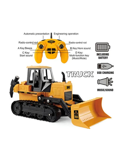 RoboDozer - RC Engineering Truck | Remote Control Bulldozer Toy for Kids - MS14253