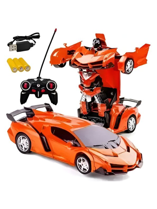 Transformax - 2-in-1 Convertible Remote Control Car & Robot | Rechargeable Deformation RC Racing Vehicle Toy for Boys & Girls - MS12892.