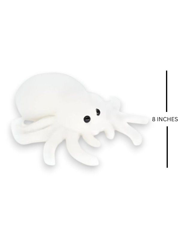 WHITE - Scarlet Spinner 8-Inch Soft Plush Spider – Cute Stuffed Animal Toy for Kids & Gifts - MS14126