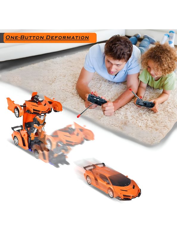 Transformax - 2-in-1 Convertible Remote Control Car & Robot | Rechargeable Deformation RC Racing Vehicle Toy for Boys & Girls - MS12892.