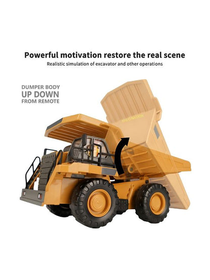 MudMonster X5 – Advanced 5-Channel Remote Control Dump Truck Toy for Kids with Realistic Features - MD1011.